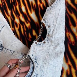 Vintage 80s exhaust brand light wash denim jeans